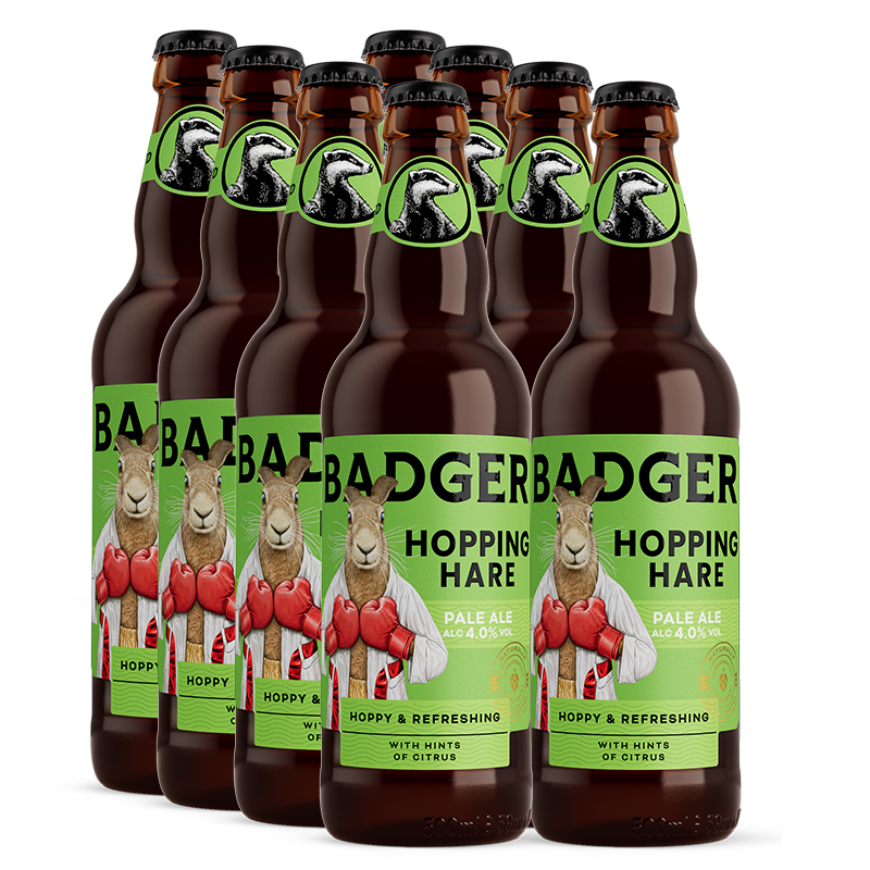 Badger Beer Hopping Hare Pale Ale 4.4% 500ml - 8 Pack