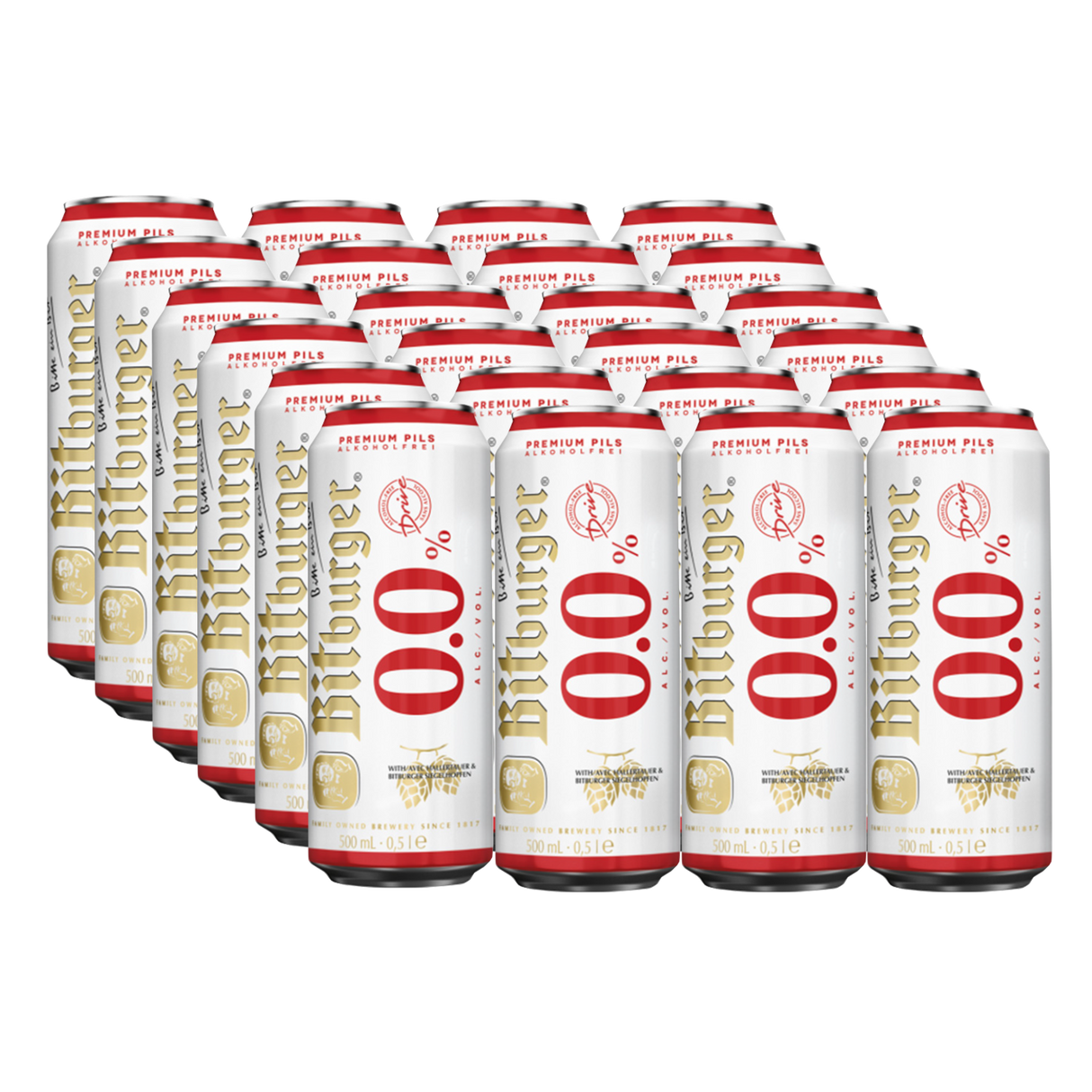 Bitburger Drive 0.0% Zero Alcohol 500ml Can - 24 Pack