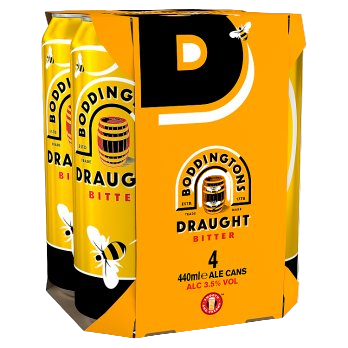 Boddingtons Draught Bitter Beer Cans 440ml - 4 Pack