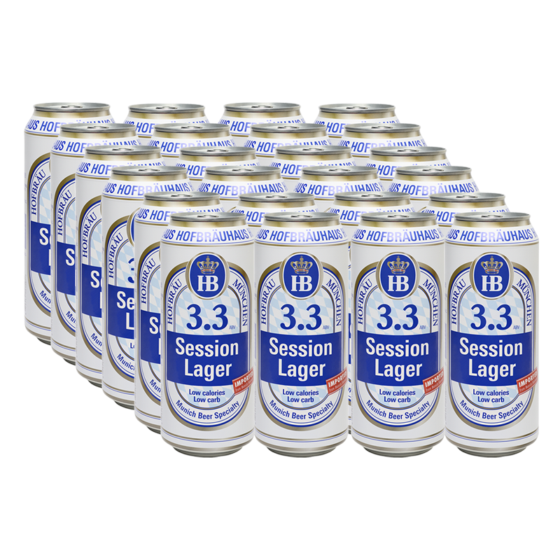 Hofbrau Session Lager 3.3% 500ml Can - 24 Pack