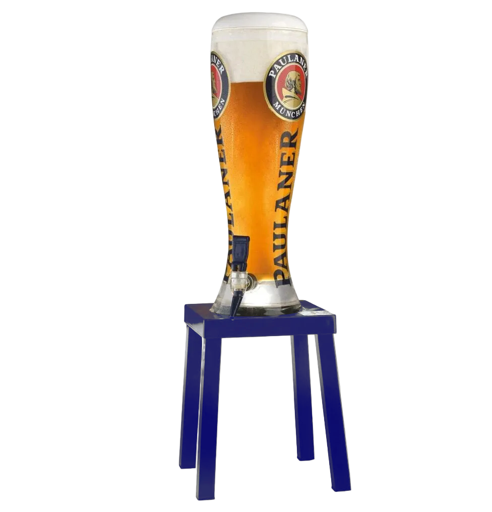 Paulaner Official 3L Collectible Tower Glass with Stand