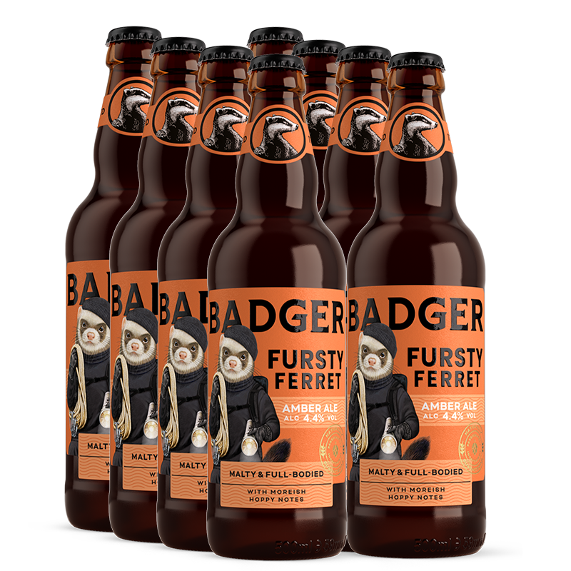 Badger Beer Fursty Ferret Amber Ale 4.4% 500ml - 8 Pack