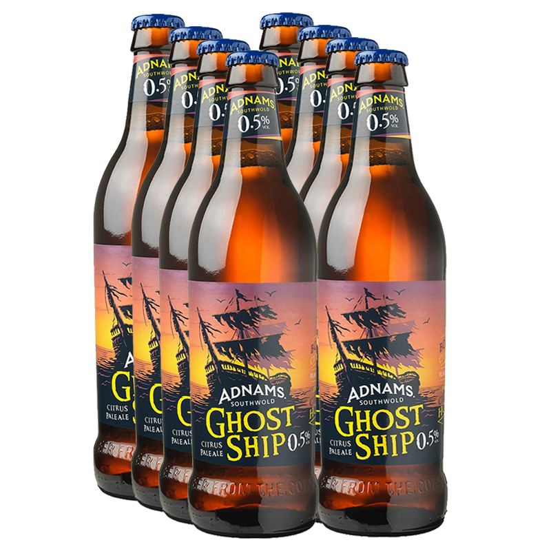 Adnams Ghost Ship Low Alcohol Pale Ale 0.5% 500ml - 8 Pack