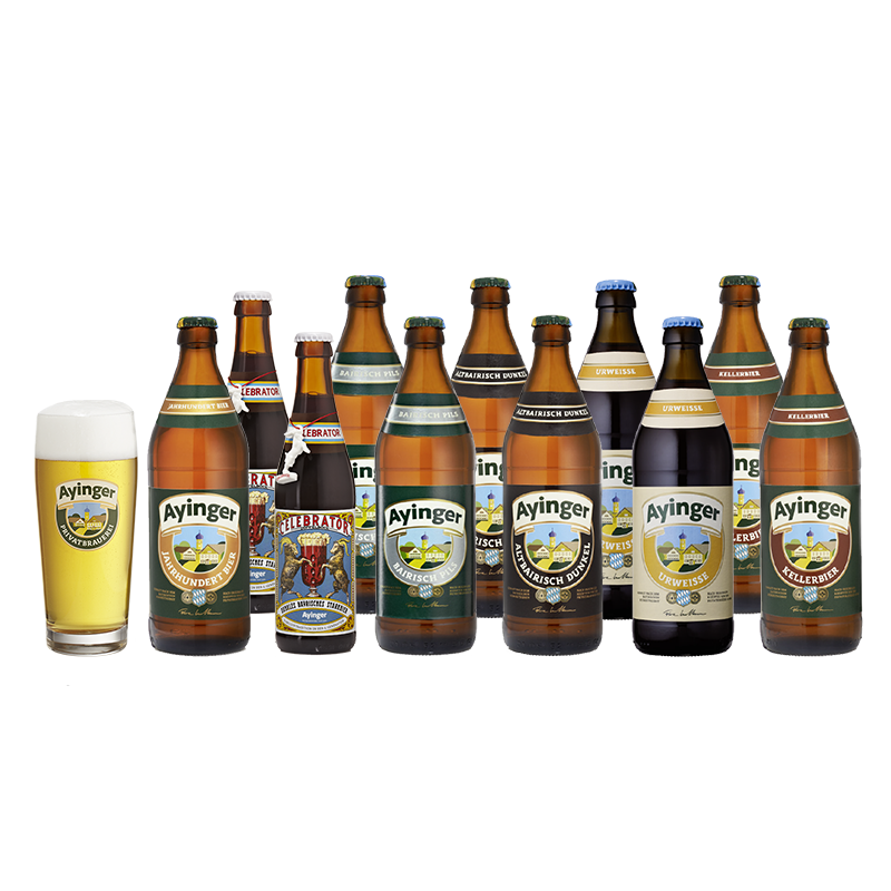 Ayinger Ultimate Mix Pack - 11 BEERS + UNIQUE GLASS*