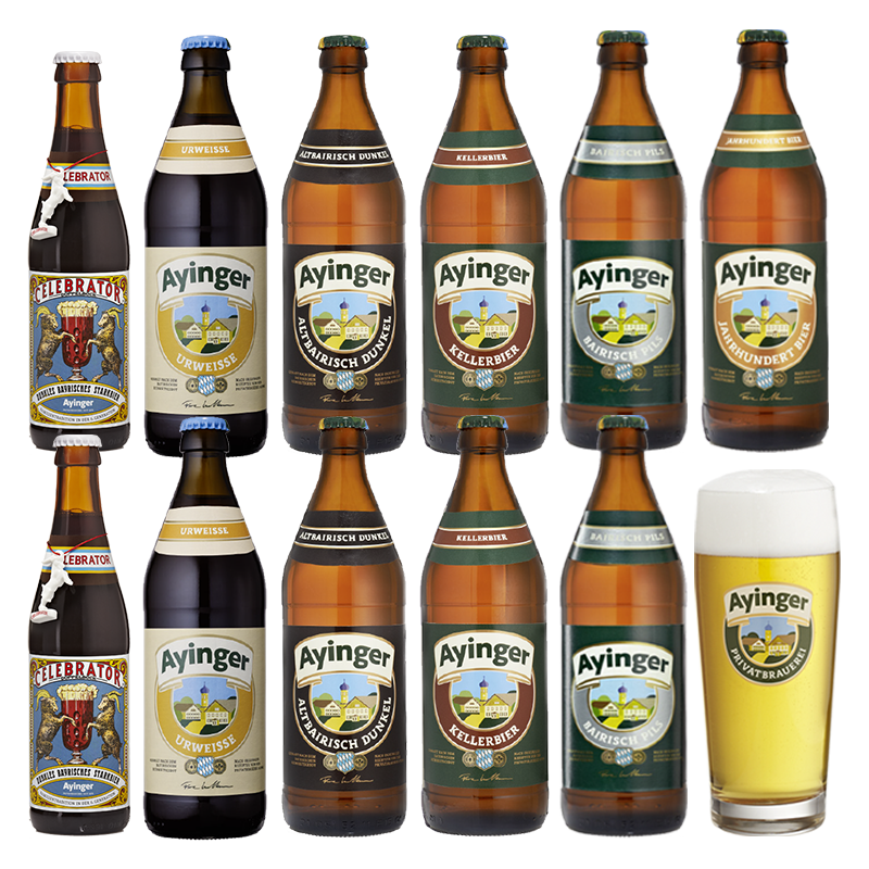Ayinger Ultimate Mix Pack - 11 BEERS + UNIQUE GLASS*