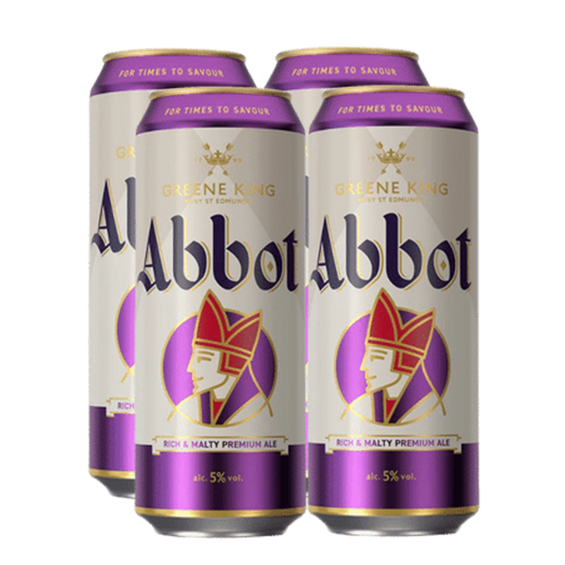 Greene King Abbot Ale 5.0% 500ml Can - 4 Pack