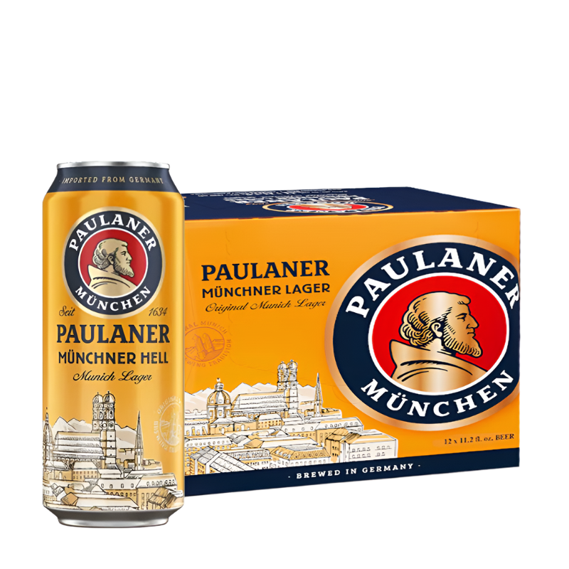 (BBE: 20/09/24) Paulaner Munich Lager 4.9% 500ml CAN - 24 Pack