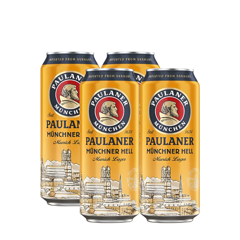 (BBE: 20/09/24) Paulaner Munich Lager 4.9% 500ml CAN - 4 Pack