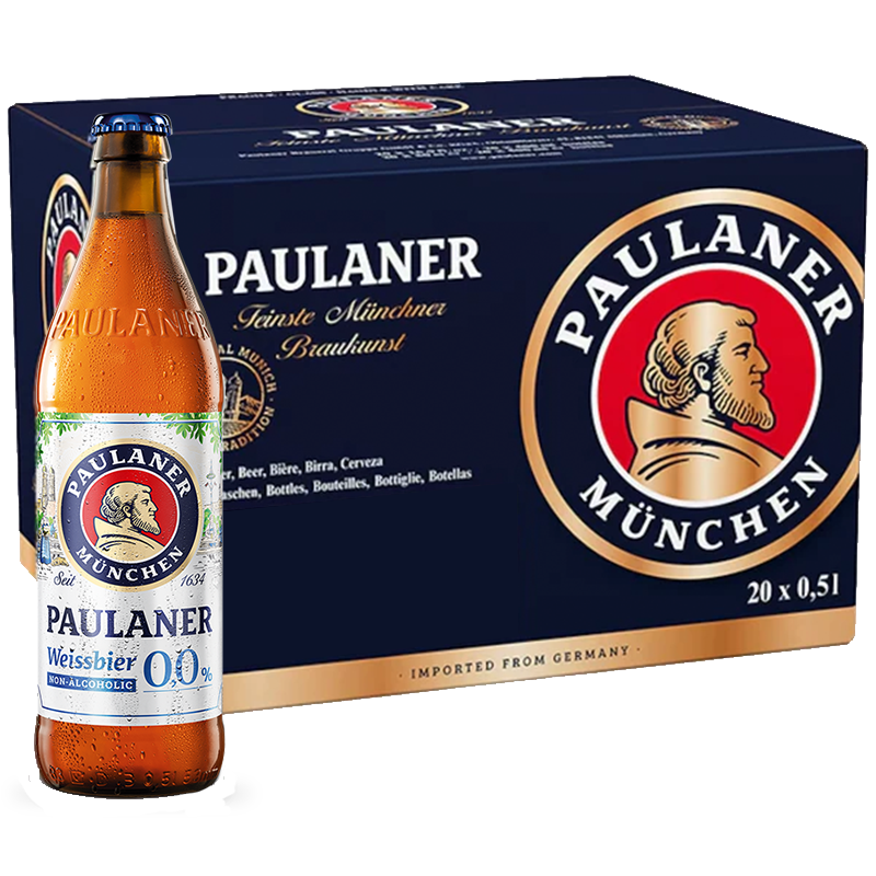 Paulaner Weissbier Non-Alcoholic 0.0% (Wheat Beer) 500ml - 20 Pack