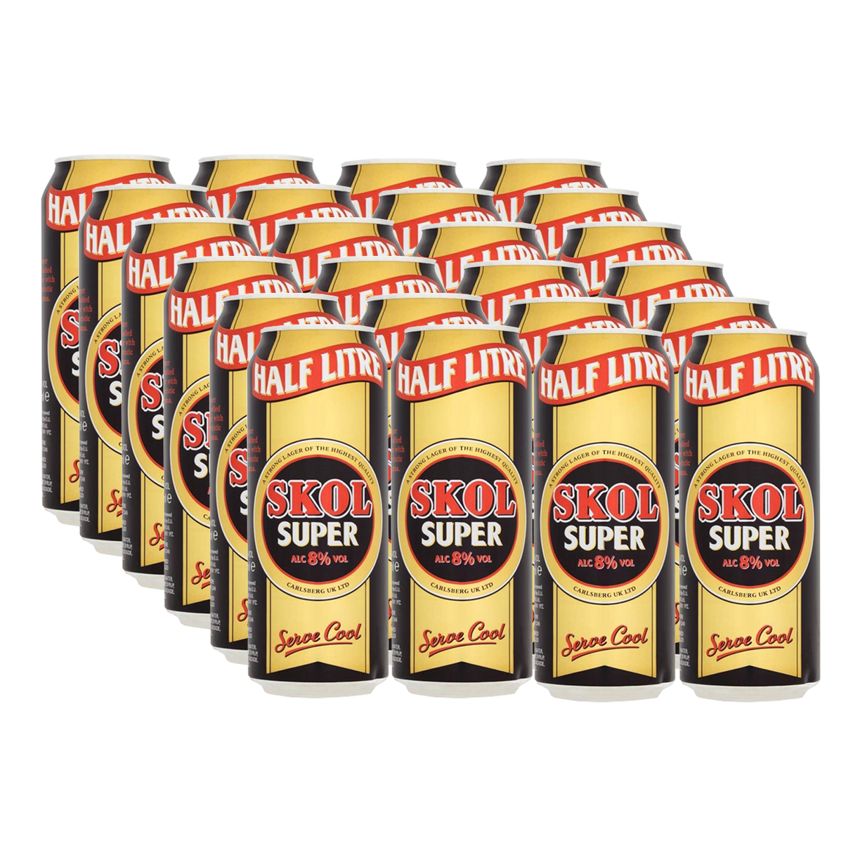 Skol Super 8% Strong Lager  Can 500ml - 24 Pack