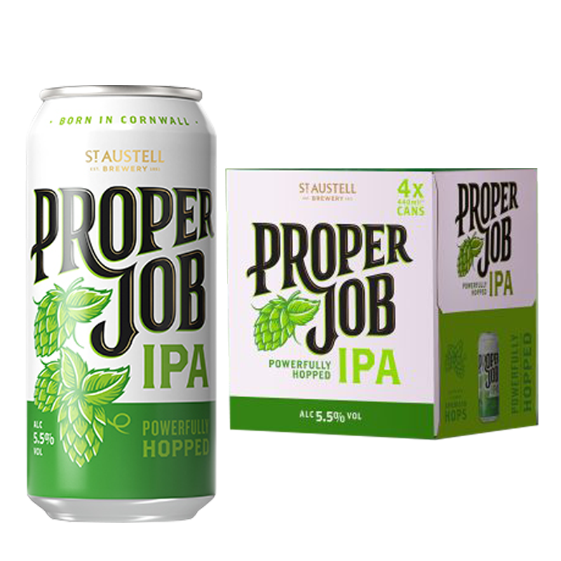 St Austell Proper Job Cornish IPA 5.5% 440ml Can - 4 Pack