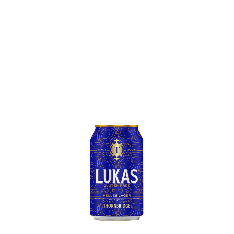 Thornbridge Lukas Helles Lager (Gluten Free) 4.2% 330ml Can