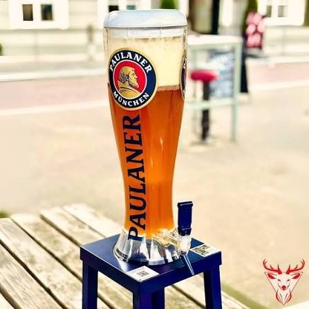 Paulaner Official 3L Collectible Tower Glass with Stand