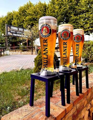 Paulaner Official 3L Collectible Tower Glass with Stand