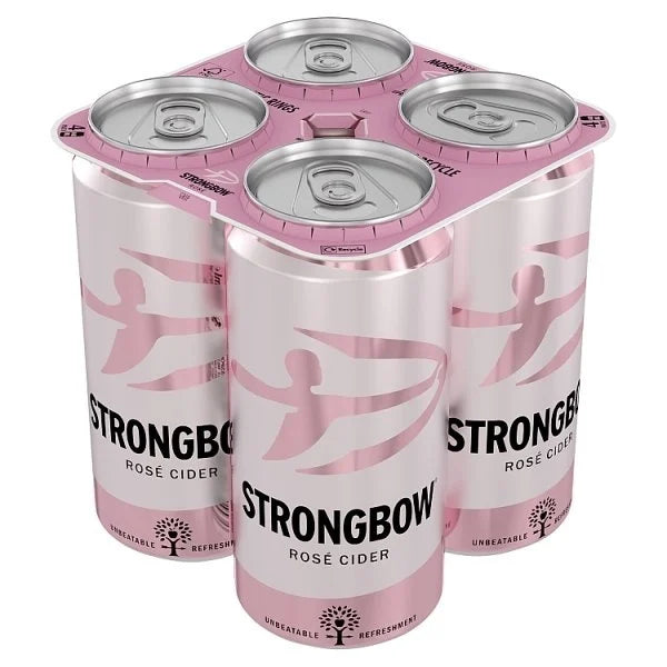 (BBE: 31/10/2024) Strongbow Rose Cider Can 440ml - 4 Pack